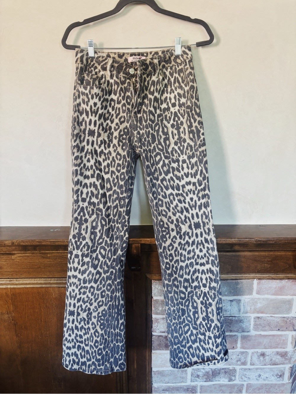 Leopard Print Straight Leg Jeans